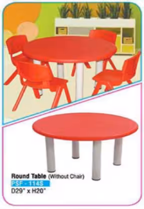 Round kindergarten table designed for group activities